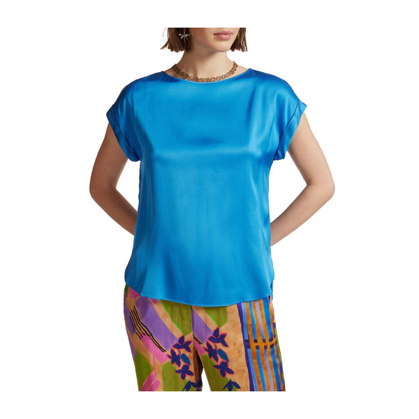 Elena Mirò Blusa Blusa Donn in raso maniche corte 44 P25 - ELENA MIRO2086P01281 - 014 - 44 - Francavilla Moda